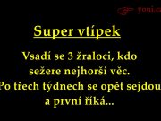 Vtip: Vsadí se 3 žraloci, kdo sežere nejhorší věc