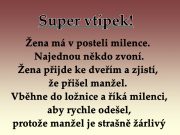 Dobrý Vtípek: Žena má v posteli milence, ale najednou přijde domů muž